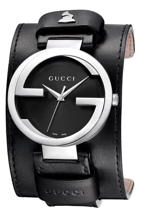 gucci interlocking watch with diamonds|leather Gucci watch strap 42mm.